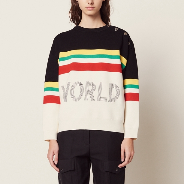 

Джемпер женский вязаный с вышивкой World lover Berni Fashion (M) Черный