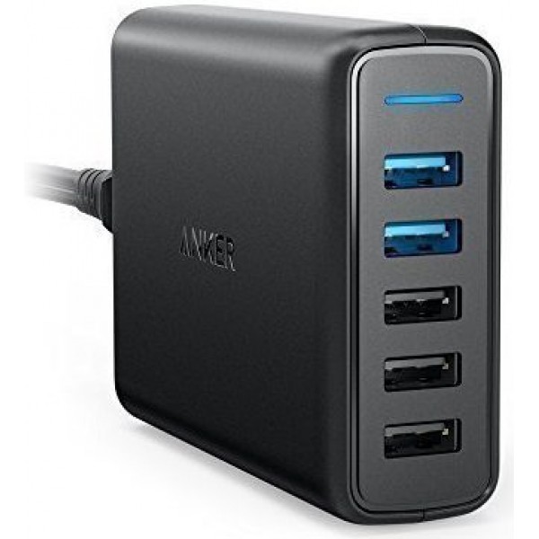 

Зарядное устройство Anker PowerPort 5 With Dual QC 3.0 & Power IQ V3 Black
