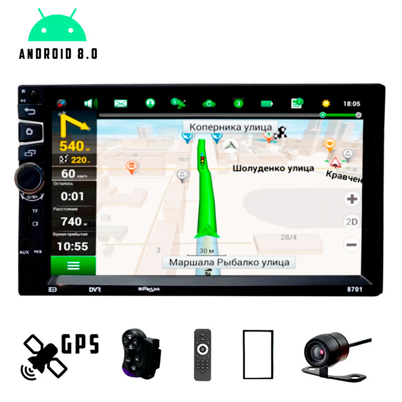 Автомагнитола 2 DIN CML-PLAY, Android 8.1, GPS, Bluetooth, IPS экран ...