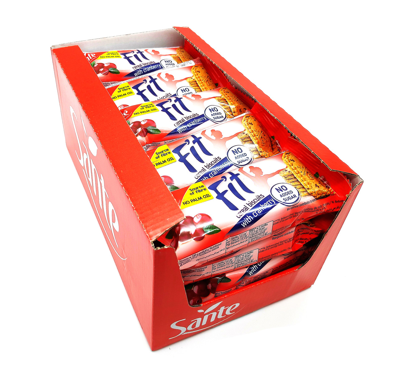 

Упаковка диетического печенья Sante Fit Cereal Biskuits Клюква без сахара 50 г х 12 шт