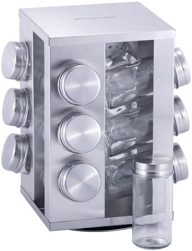 

Набор для специй Kamille Mirele Silver 12 емкостей KM-7033