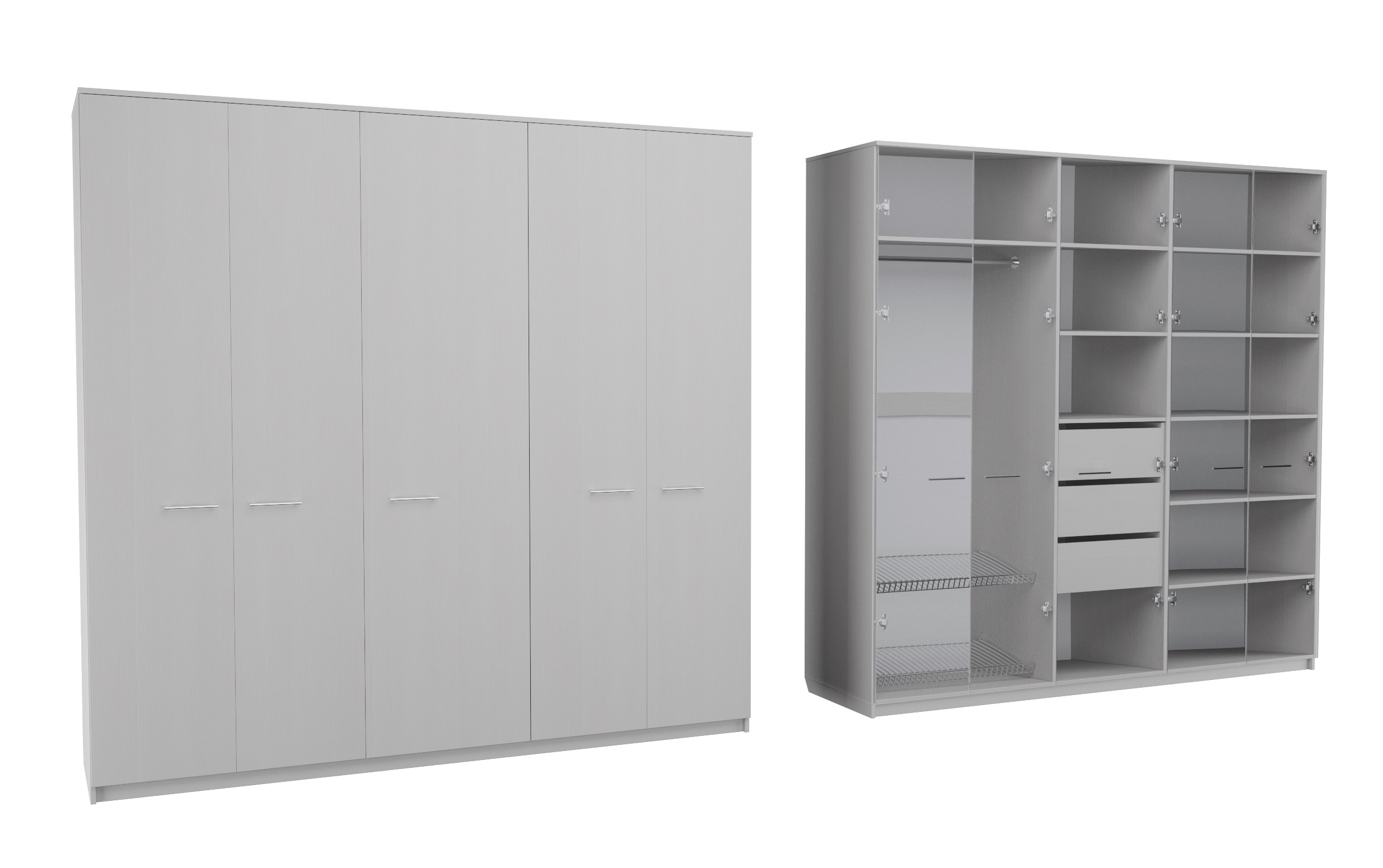 

Шкаф распашной MebelLoft 240х62х240 см белый 1736