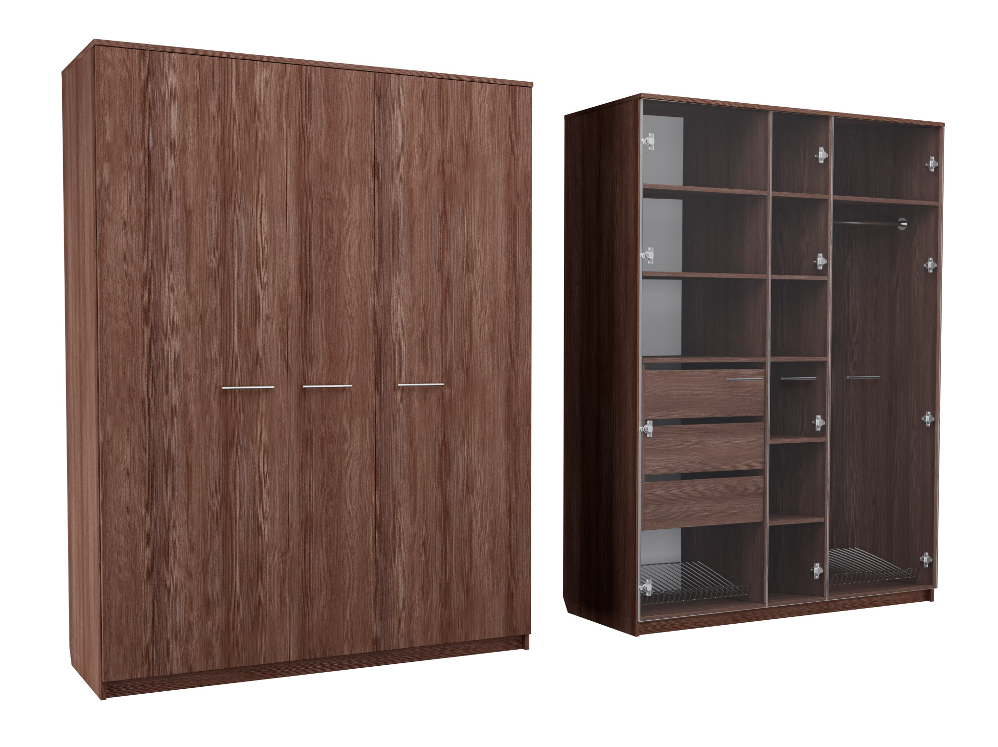 

Шкаф распашной MebelLoft 150х62х210 см темное дерево 1714