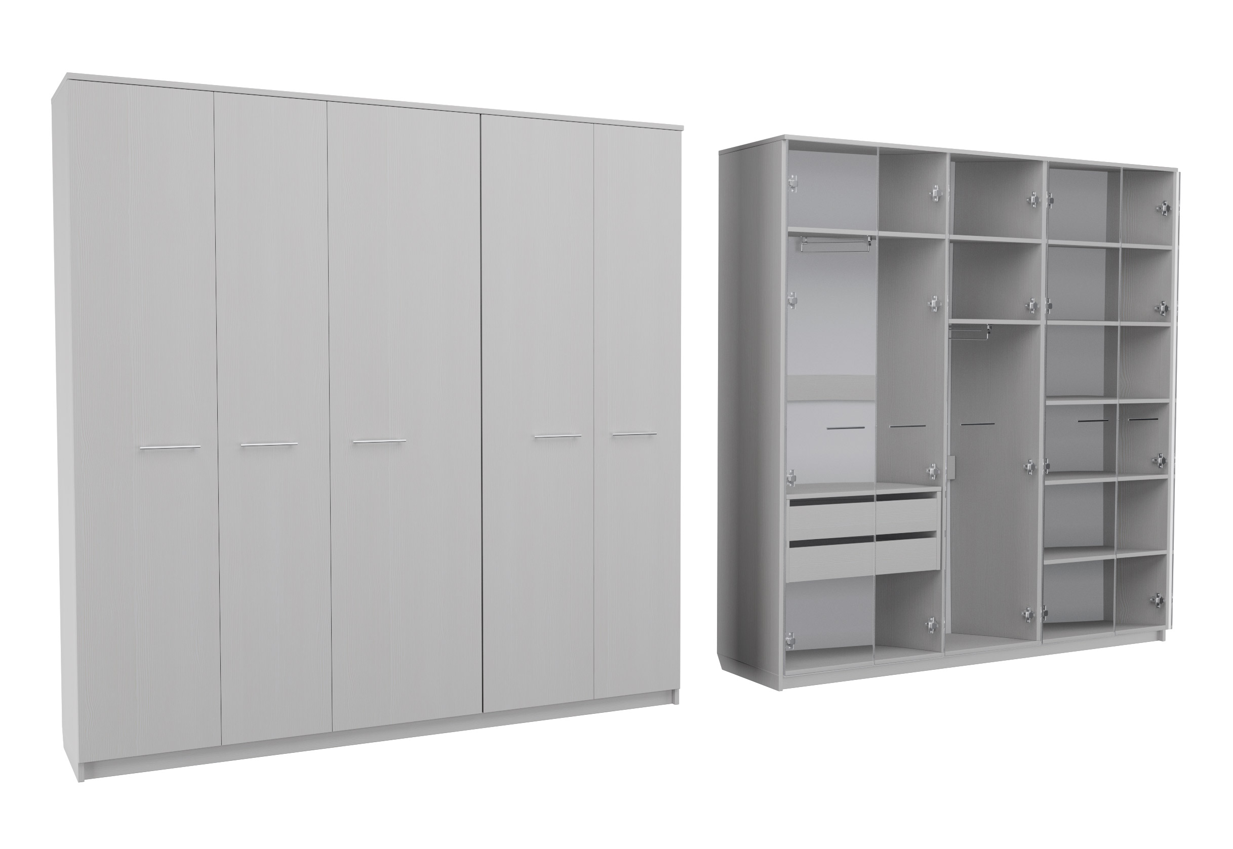 

Шкаф распашной MebelLoft 200х47х210 см белый 1706