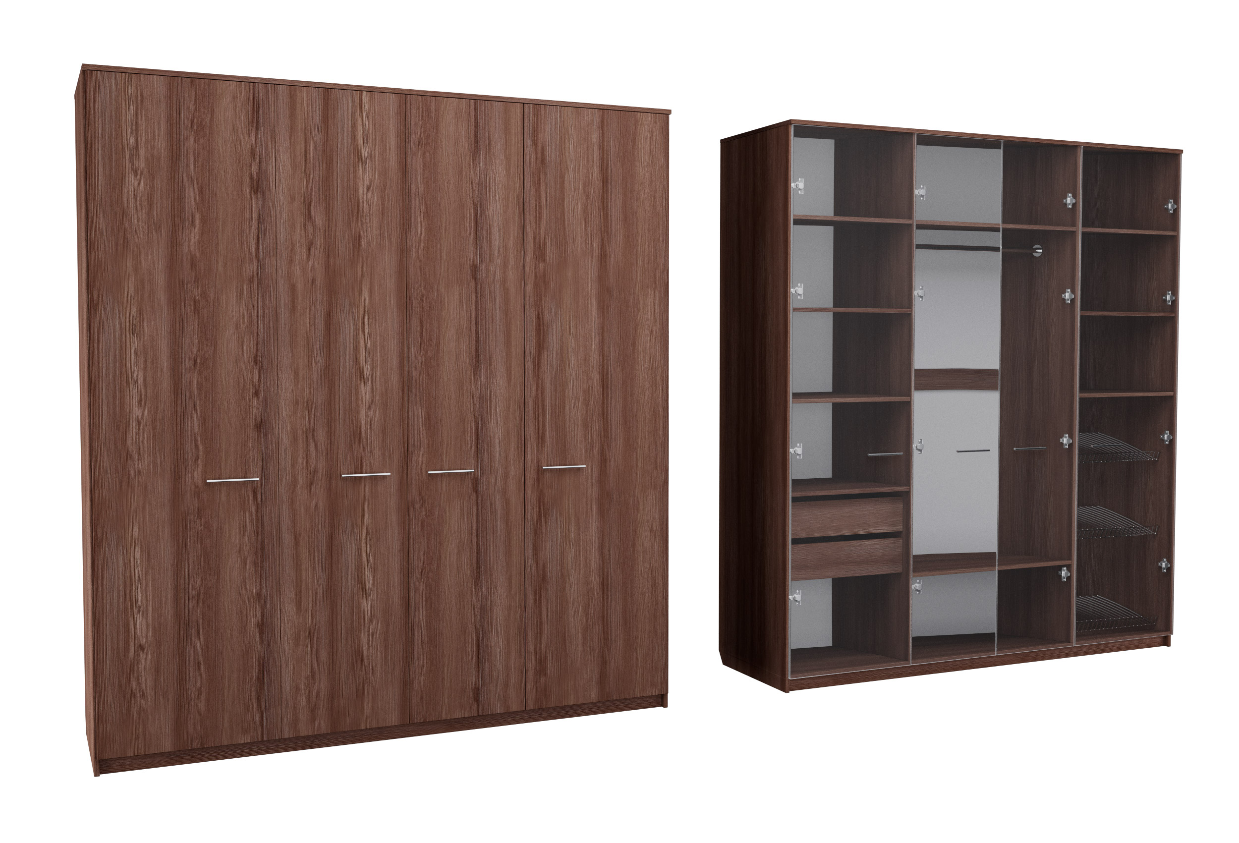 

Шкаф распашной MebelLoft 210х62х240 см темное дерево 1737