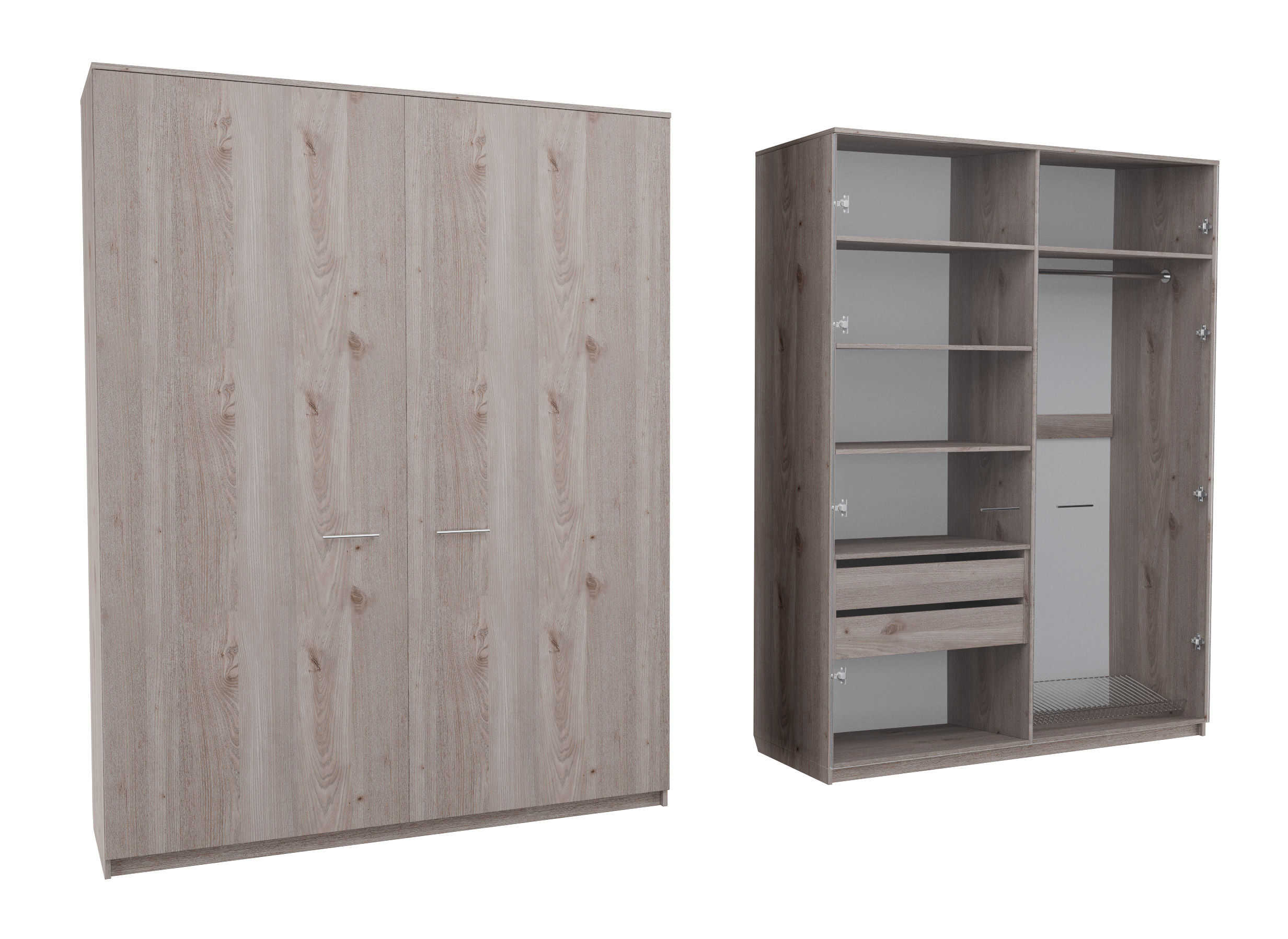 

Шкаф распашной MebelLoft 180х62х240 см светлое дерево 1740