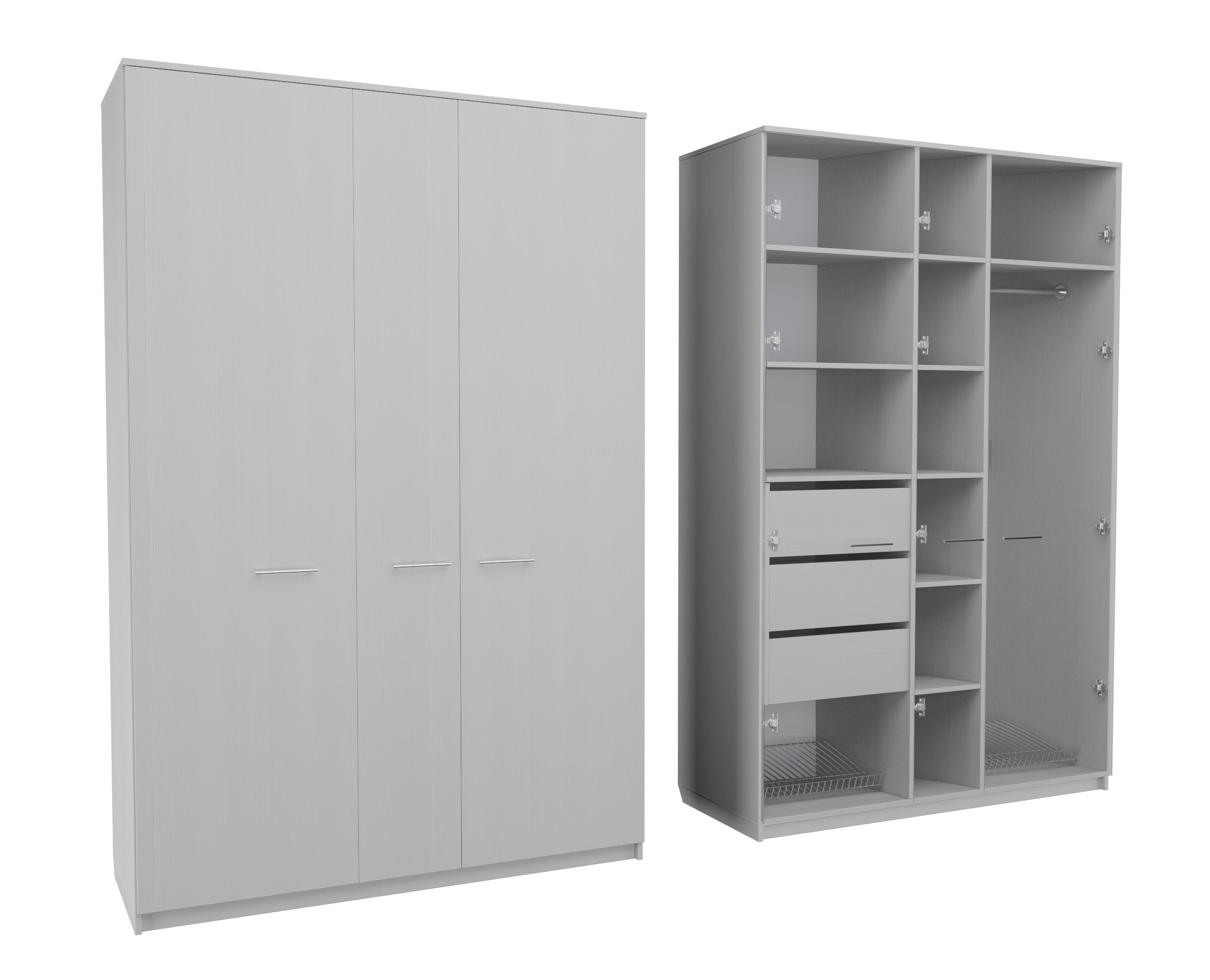 

Шкаф распашной MebelLoft 150х62х240 см белый 1734