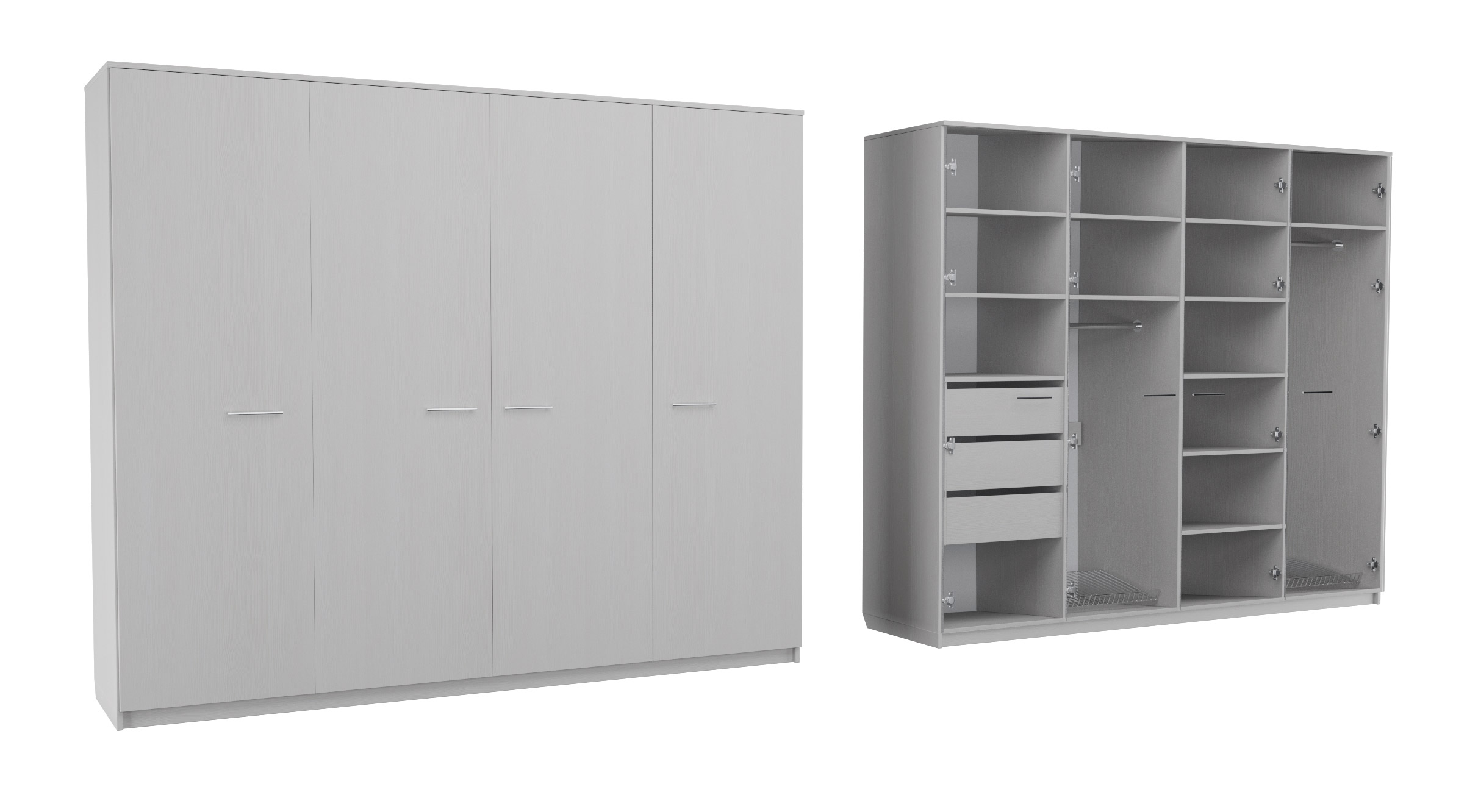 

Шкаф распашной MebelLoft 240х62х210 см белый 1719