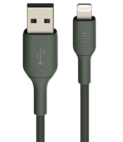 

Кабель Belkin USB-A - Lightning, PVC, 1m, midnight green