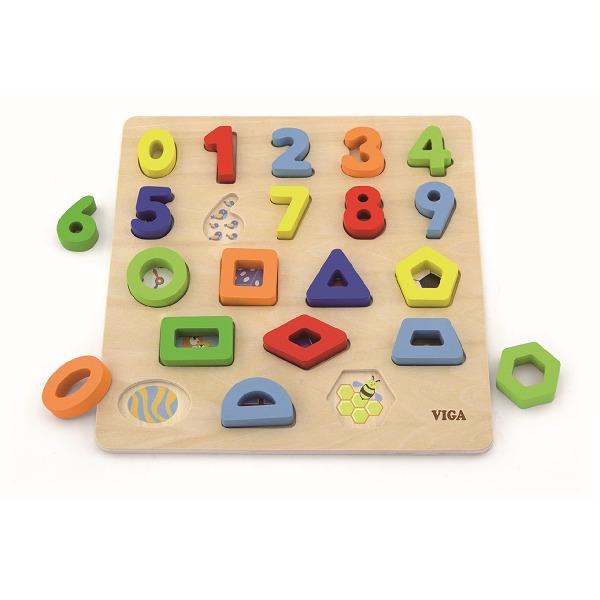 

Набор для обучения Цифры и формы Viga Toys 30х30х1,5 см (igr0000598) Разноцветный