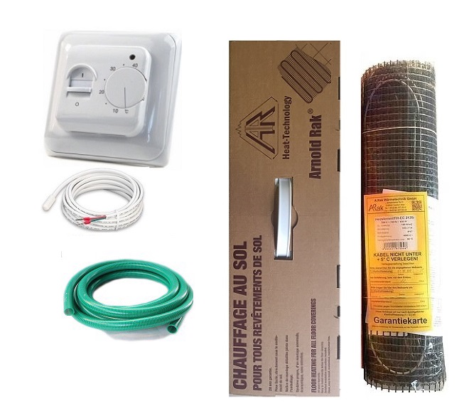 

Теплый пол Arnold Rak нагревательный двухжильный мат под плитку FH-ЕС 180 540Вт 3 м² с механическим терморегулятором в комплекте
