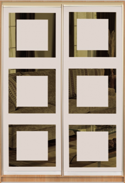 

Шкаф купе Luxe Studio Классик-1 Тонированное зеркало с Пескоструем-3 1400x2400x600 двухдверный