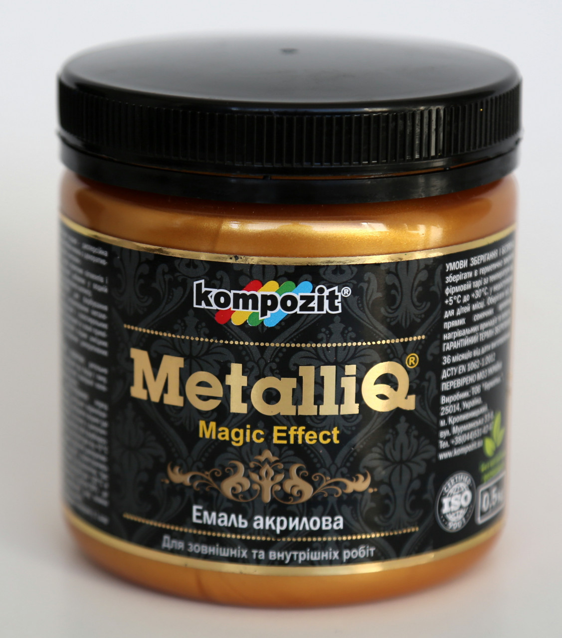 

Эмаль акриловая Kompozit METALLIQ (0,5 кг) Золото