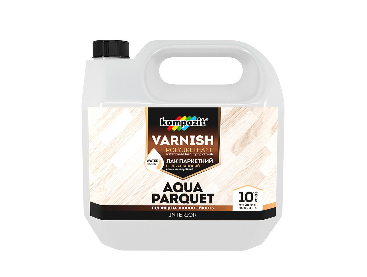 

Лак паркетный Kompozit AQUA PARQUET (1 л) Шелковисто-матовый