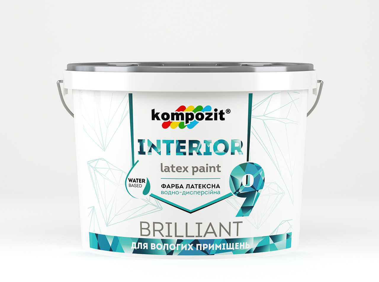 

Краска для ванных комнат и откосов Kompozit INTERIOR 9 (2,7 л)