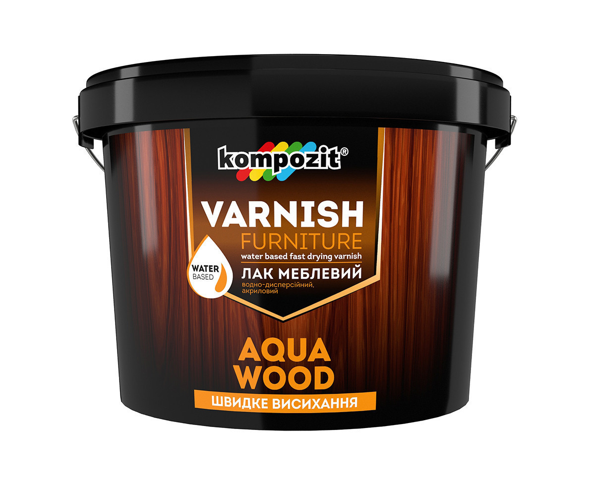 

Лак мебельный Kompozit AQUA WOOD (2,5 л) Шелковисто-матовый