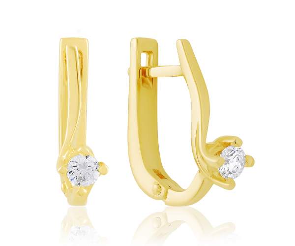 

Серьги из желтого золота с камнями SWAROVSKI Zirconia "Фарида", С4206/2SW