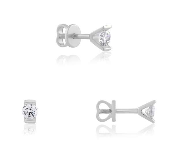 

Серьги-пусеты с камнем SWAROVSKI Zirconia, белое золото, С4205/1GSW