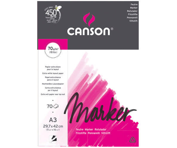 

Склейка для маркера Canson LAYOUT экстра гладкая белая А3 (29.7х42см) 70 г/м2 70 листов (200297233)