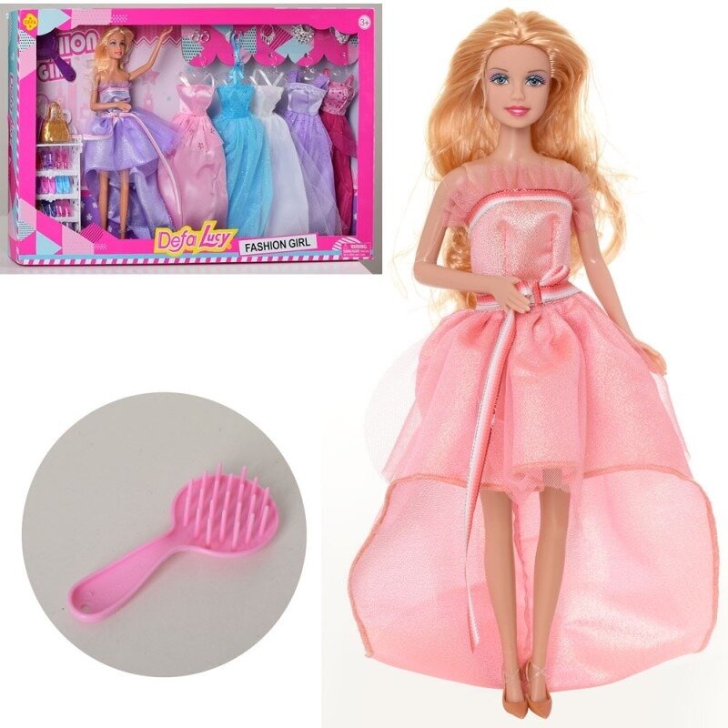 

Игровой набор с куклой DEFA Lucy 8446-BF 29см, 5 платьев, аксессуары