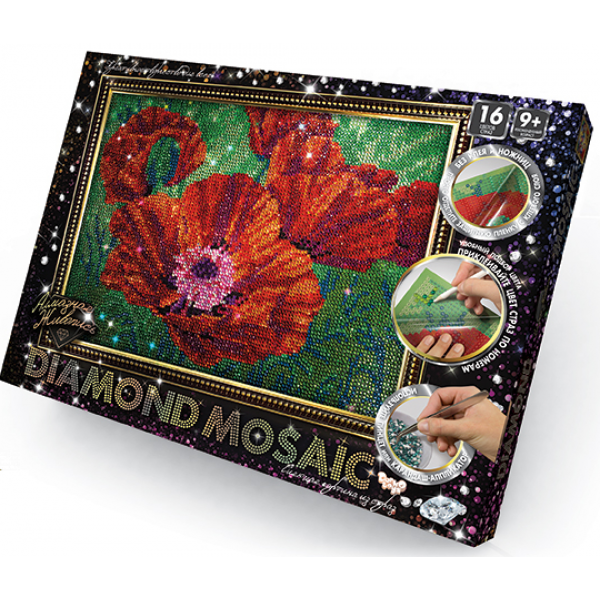 

Набор Алмазная живопись"Diamond Mosaic" A4 Danko Toys Маки