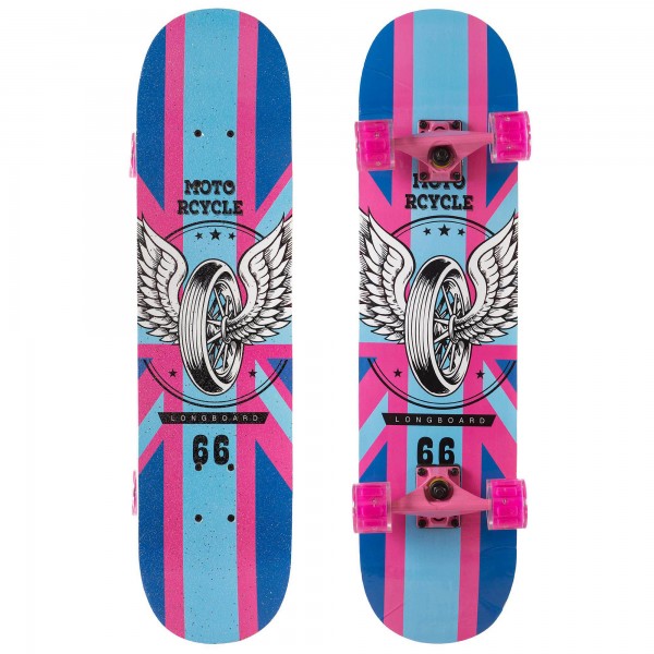 

Скейтборд в сборе (роликовая доска) SK-1248-6 Pink/Blue (PS00562)