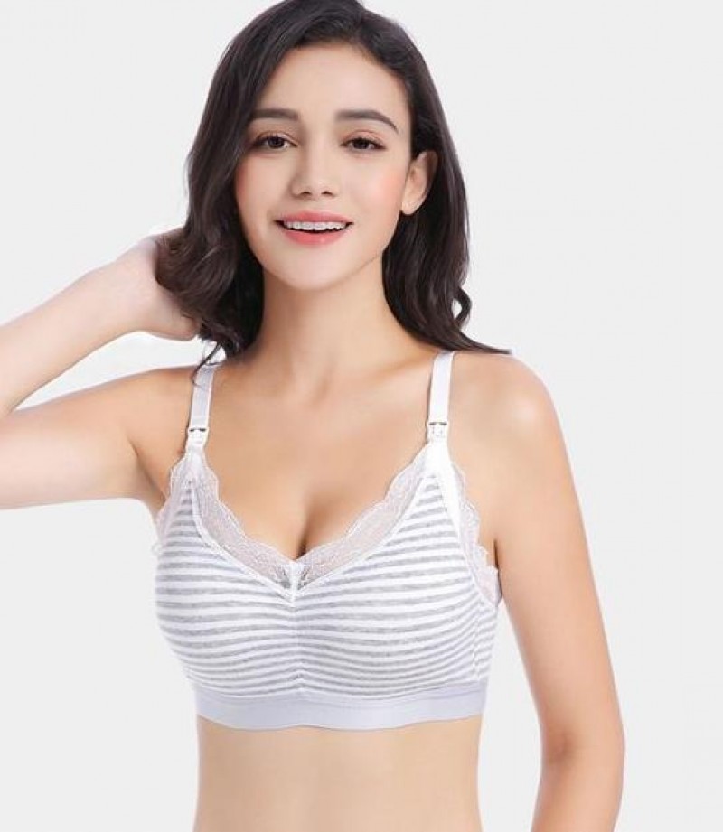 

Топ для беременных и кормящих мам 820 OEOM Maternity Grey Stripe M Серый CH820