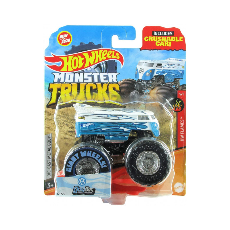 

Базова машинка-позашляховик "Monster Trucks" VW Drag Bus Hot Wheels FYJ44-GJD85