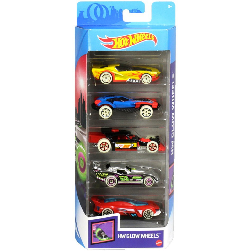 

Подарунковий набір з 5 машин Hot Wheels "HW Glow Wheels" 01806