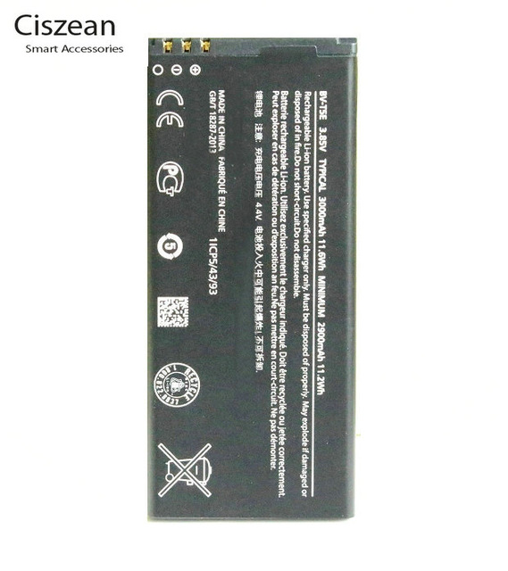 

Аккумулятор для 3000mAh / 11.6Wh BV-T5E / BVT5E / BV T5E Microsoft Lumia 950 RM-1106 RM-1104 RM-110 (под заказ)