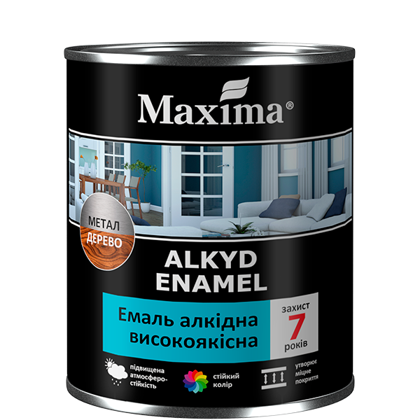 

Емаль алкідна високоякісна Maxima - 2,3 кг, червоно-коричневий