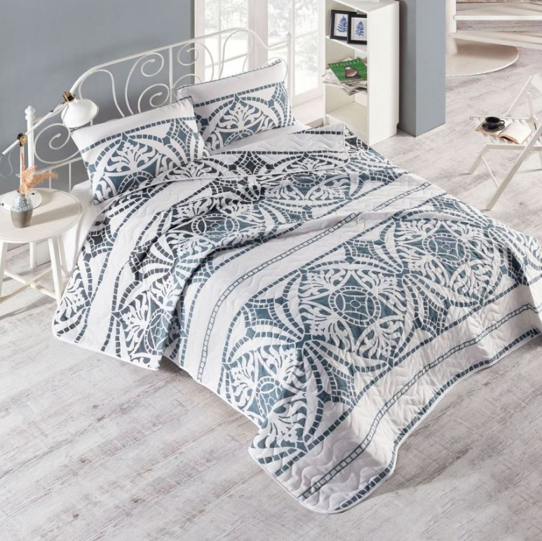 

Покрывало с наволочками Eponj Home Marble gri 200х220 см Серый svt-2000022233958