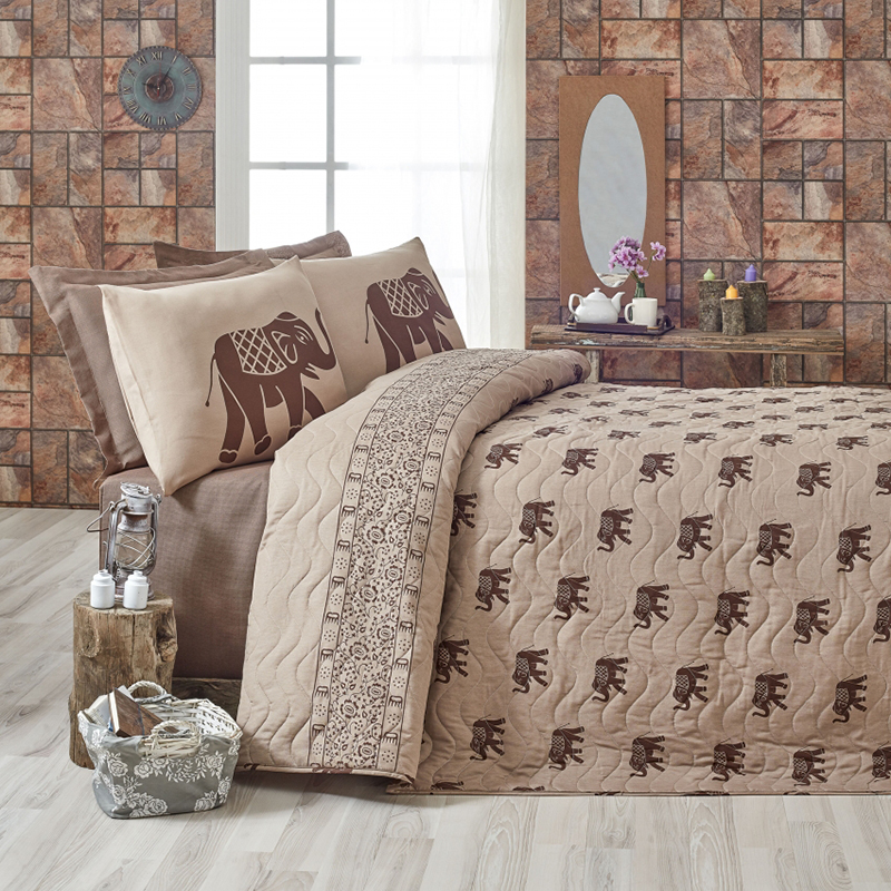 

Покрывало с наволочками Eponj Home Fil kahve 200х220 см Бежевый, Коричневый 2000008477277