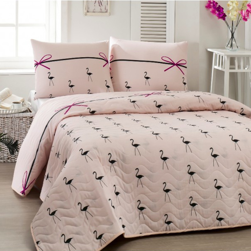

Покрывало с наволочками Eponj Home Flamingo Pudra 200х220 см Розовый 2000008475303