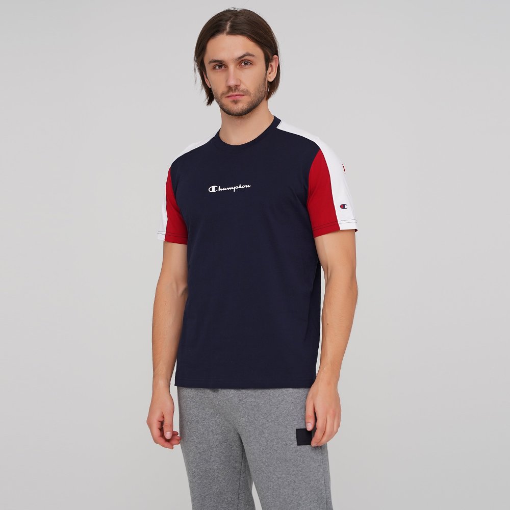 

Мужская футболка Champion Crewneck T-Shirt Темно-синий с красным 42 (cha214820-NNY/CMR)