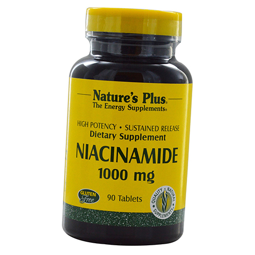 

Ниацинамид, Niacinamide 1000, Nature's Plus 90таб (36375007)