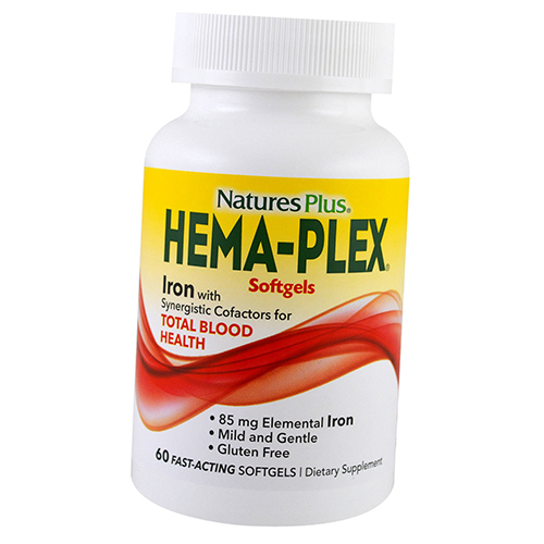 

Комплекс с железом, Hema-Plex, Nature's Plus 60гелкапс (36375052)