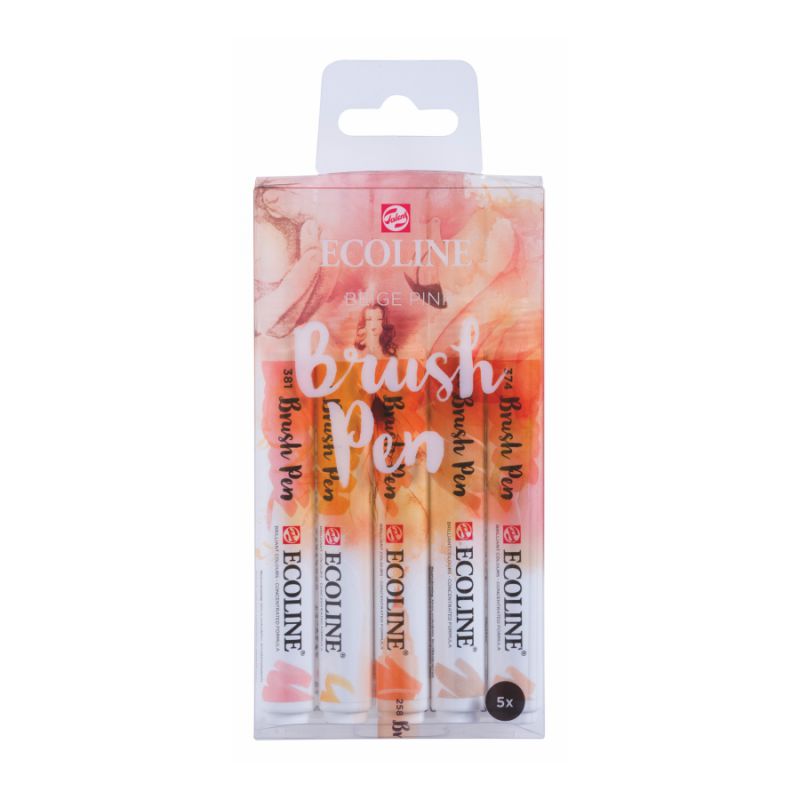

Набор акварельных маркеров Royal Talens Ecoline Beige Pink Brushpen 5цв.