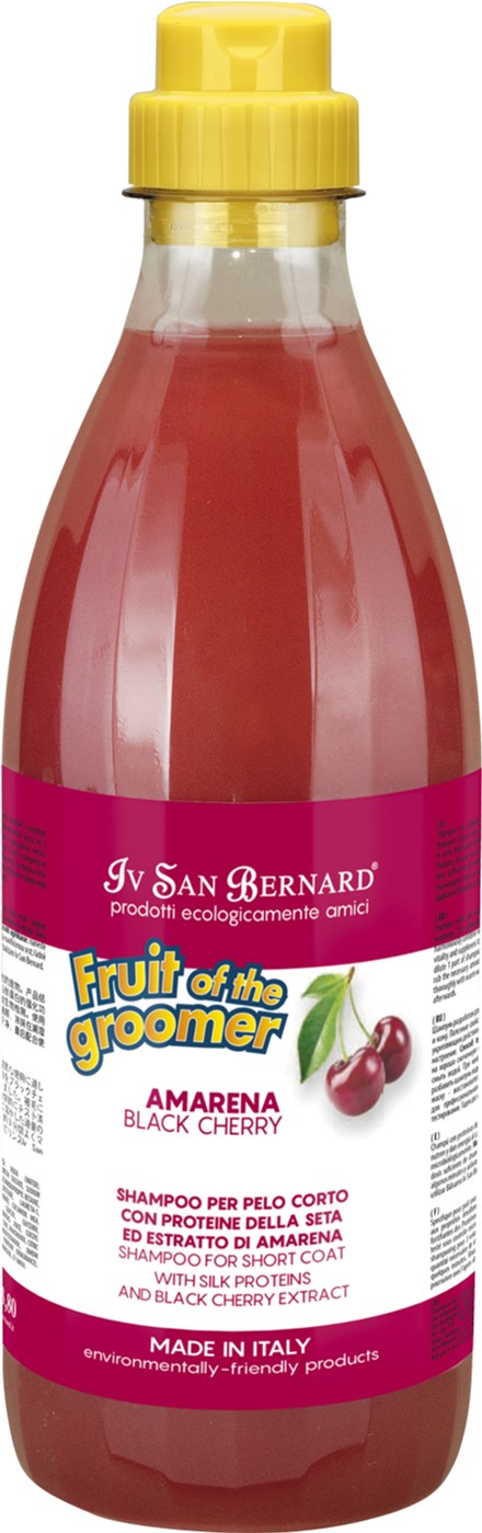 

Шампунь Iv San Bernard для собак и кошек Black Cherry для короткой шерсти с протеинами шелка и черной вишней 500 мл (1401 NSHAAM500)