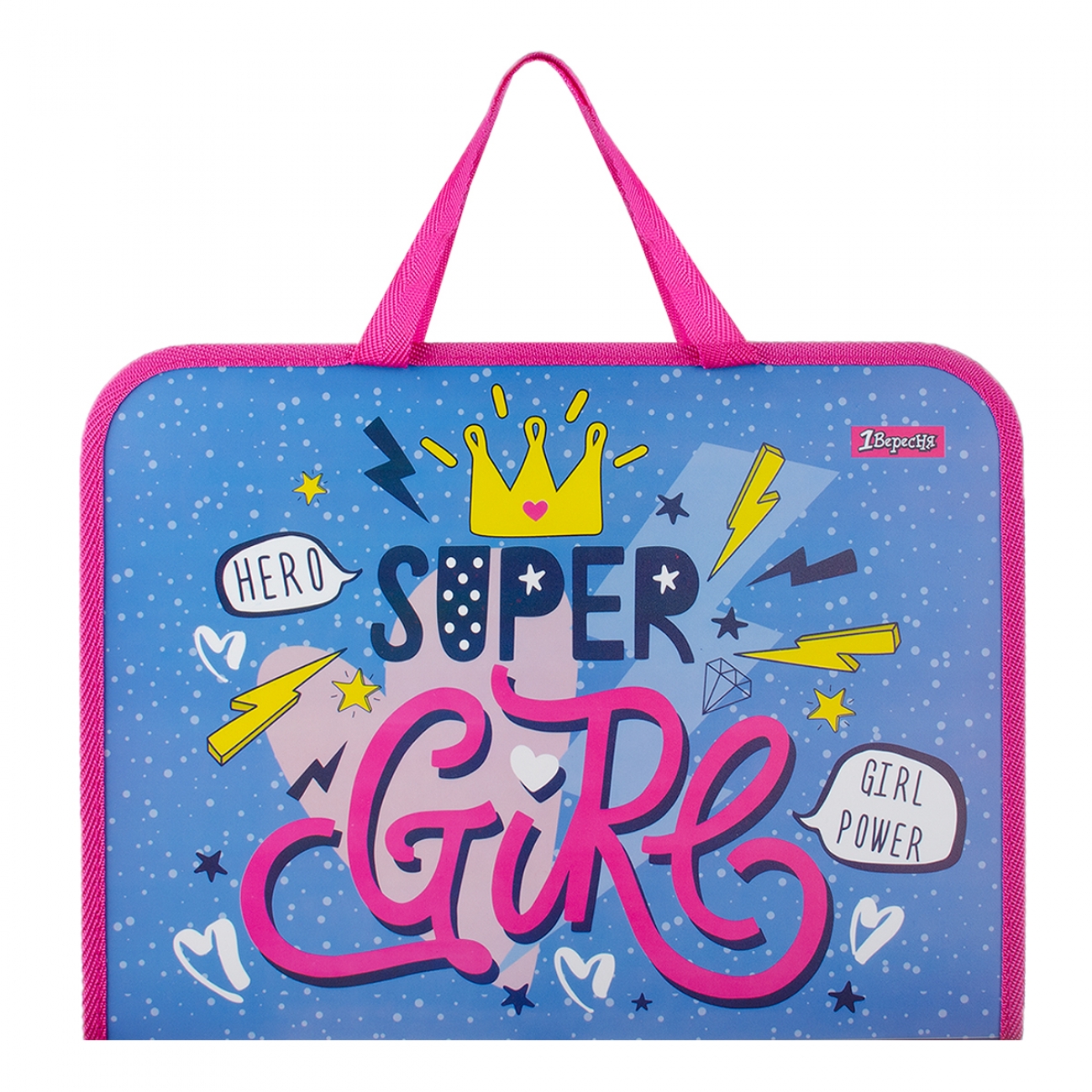 

Детская папка-портфель на молнии с тканевыми ручками 1 Вересня Cool girl 26х35х3см Синяя (491851)