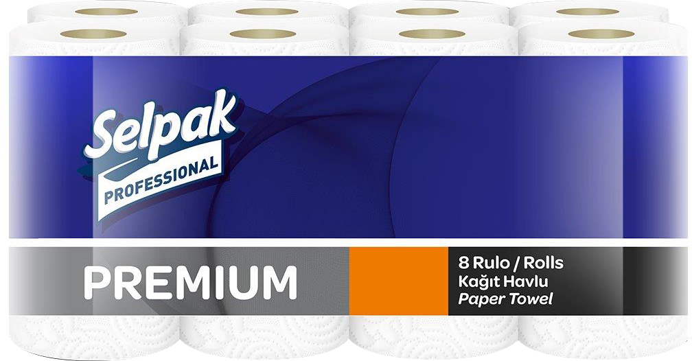 

Бумажное кухонное полотенце Selpak Professional Premium двухслойное 8 рулонов