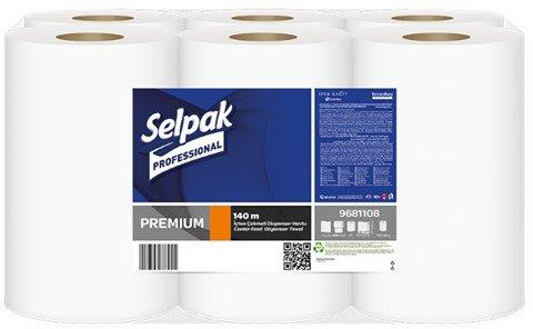 

Бумажное полотенце Selpak Professional однослойное с центральным извлечением 140 м 9 рулонов