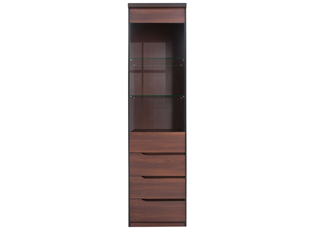 

Витрина с подсветкой BRW (Black Red White) Джули REG1W3SL акация мали бронза