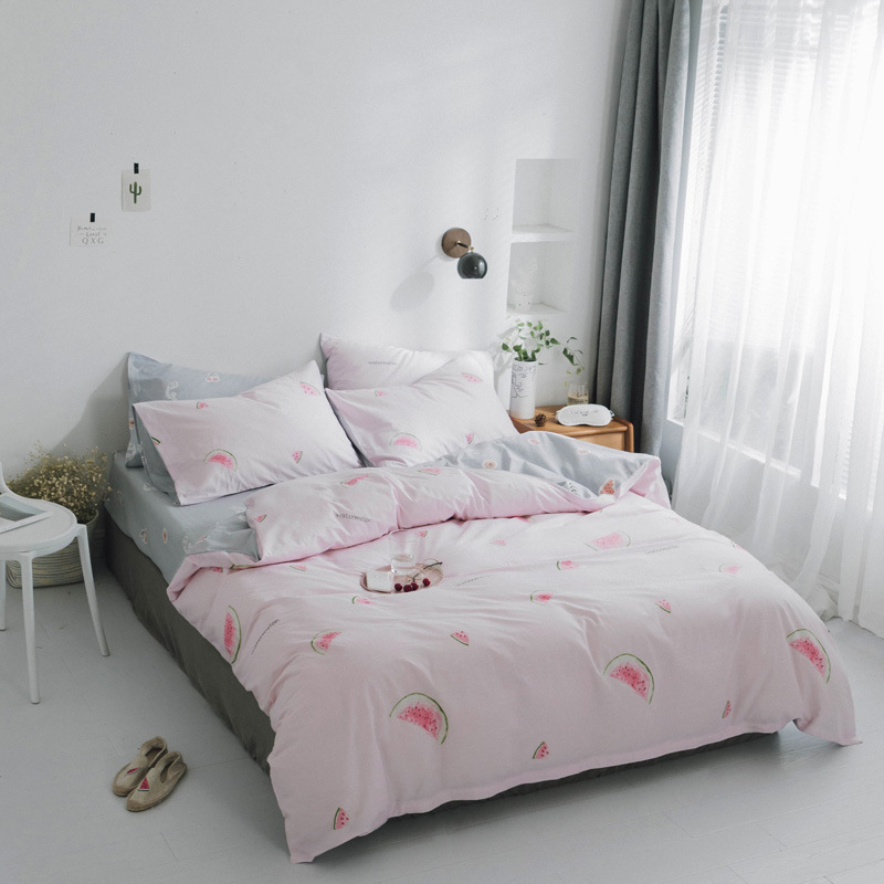 

Комплект постельного белья Арбуз (двуспальный-евро) Berni Home Розовый