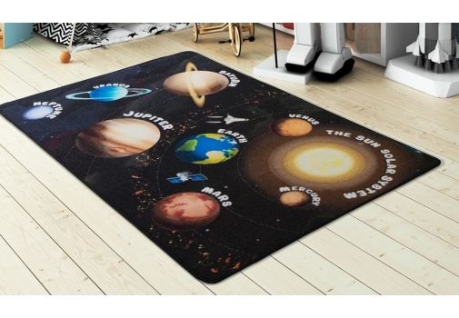 

Коврик в детскую комнату Confetti Planets Siyah 100x150 Разноцветный