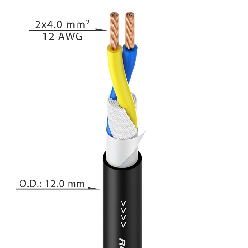 

Спикерный кабель Roxtone SC020F, 2х4.0, 100 м