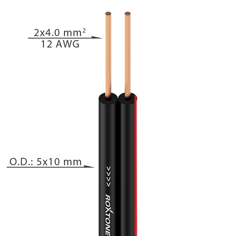 

Спикерный Hi-Fi кабель Roxtone SC008D, 2x4.00, 100 м
