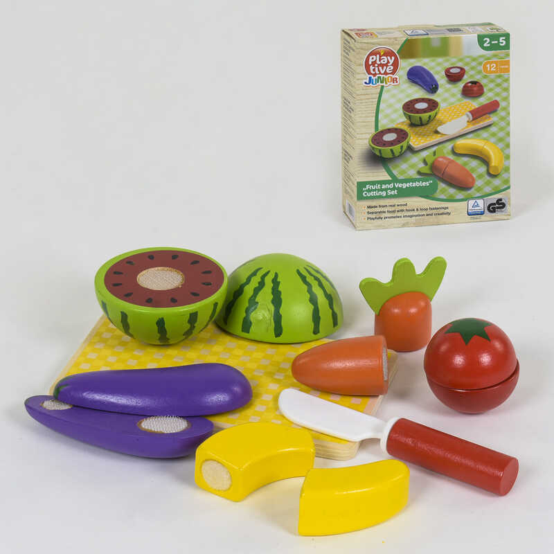 

Деревянные овощи и фрукты на липучках A-Toys (C39278)