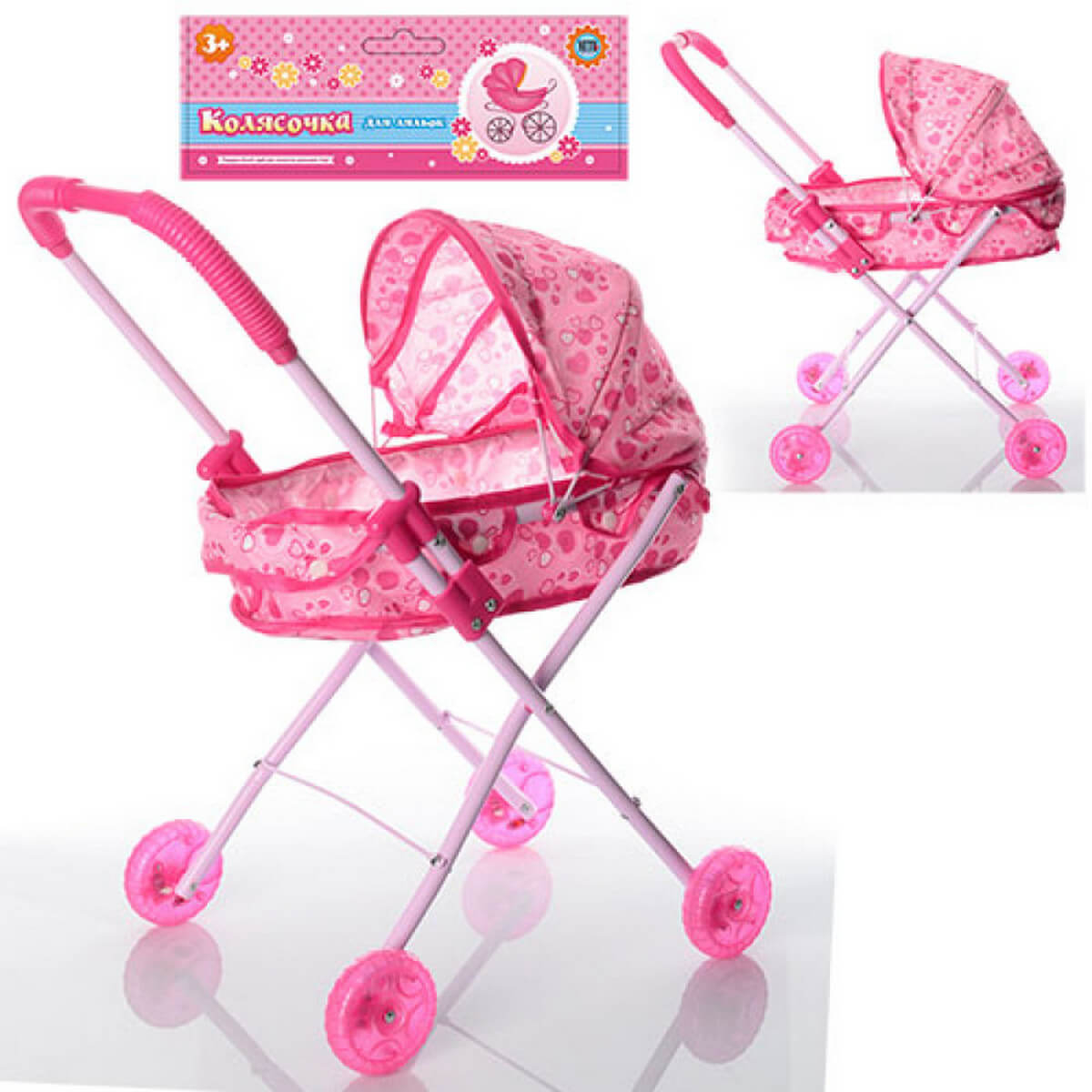 

Коляска классическая со светящимися колесами Metr plus (M 0355 U/R)
