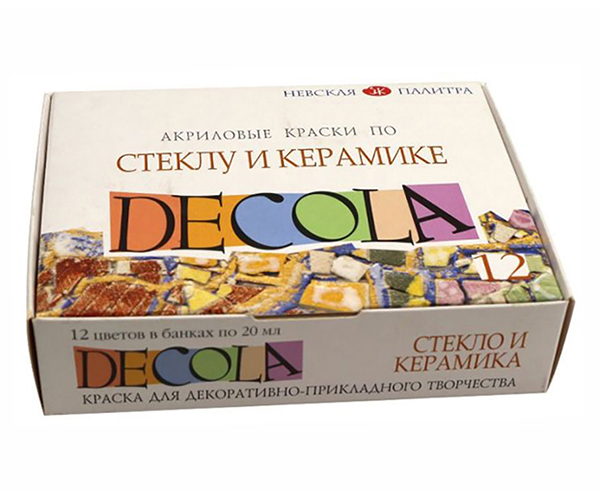 

Набор акриловых красок Decola по стеклу и керамике 12 цветов по 20 мл (350830)